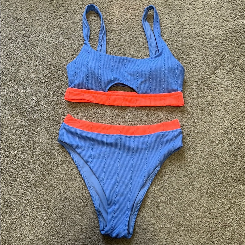Aerie neon cutout bikini set